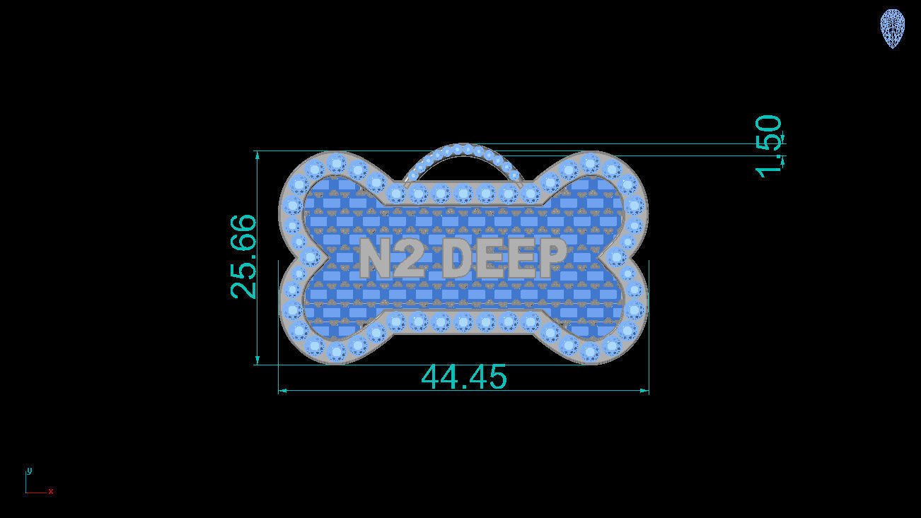 Dog Bone shape Pendant 3D print model_2