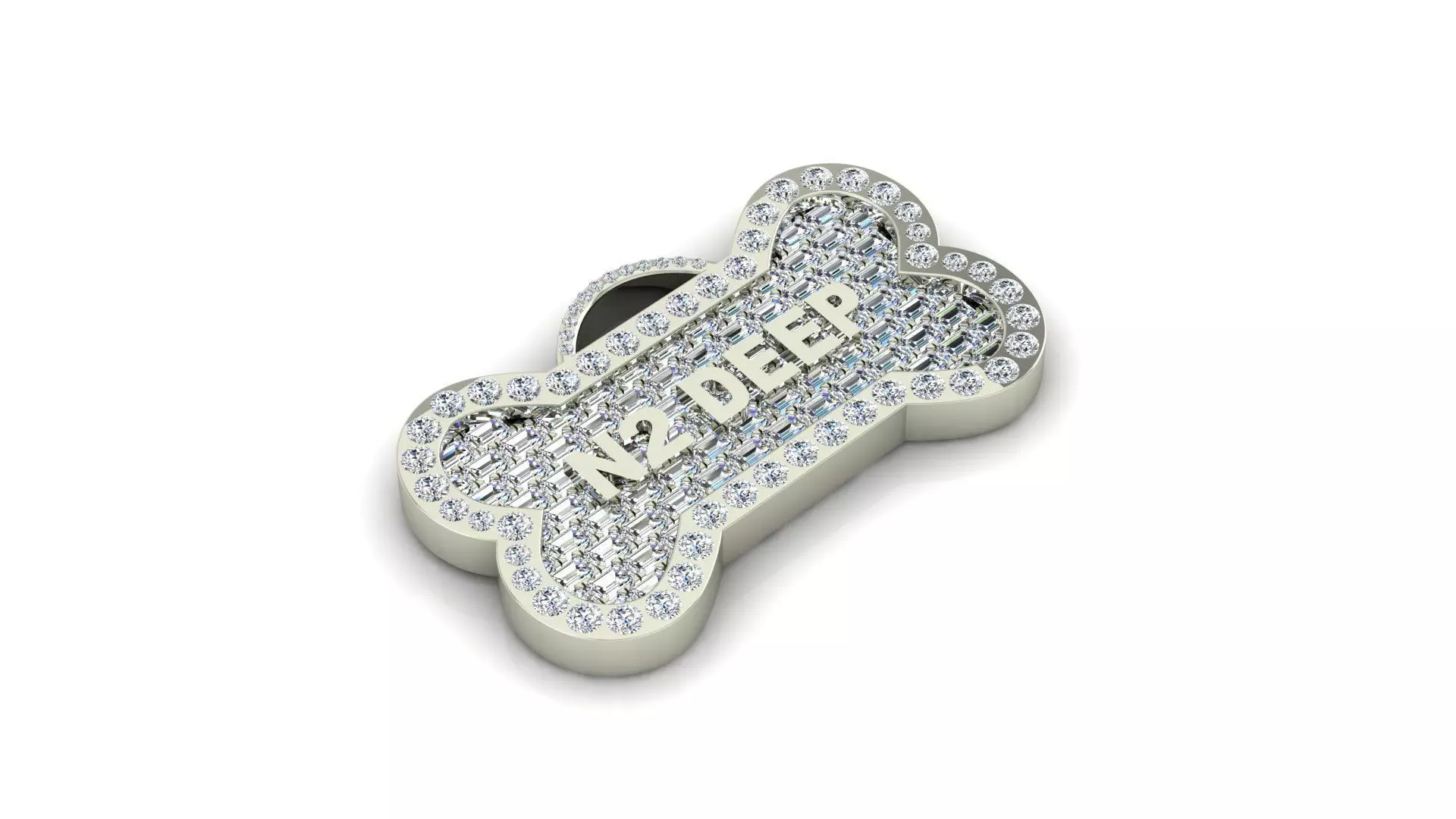 Dog Bone shape Pendant 3D print model_0