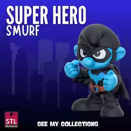 Smurf Superhero Inspired by the Dark Vigilante 3D print model