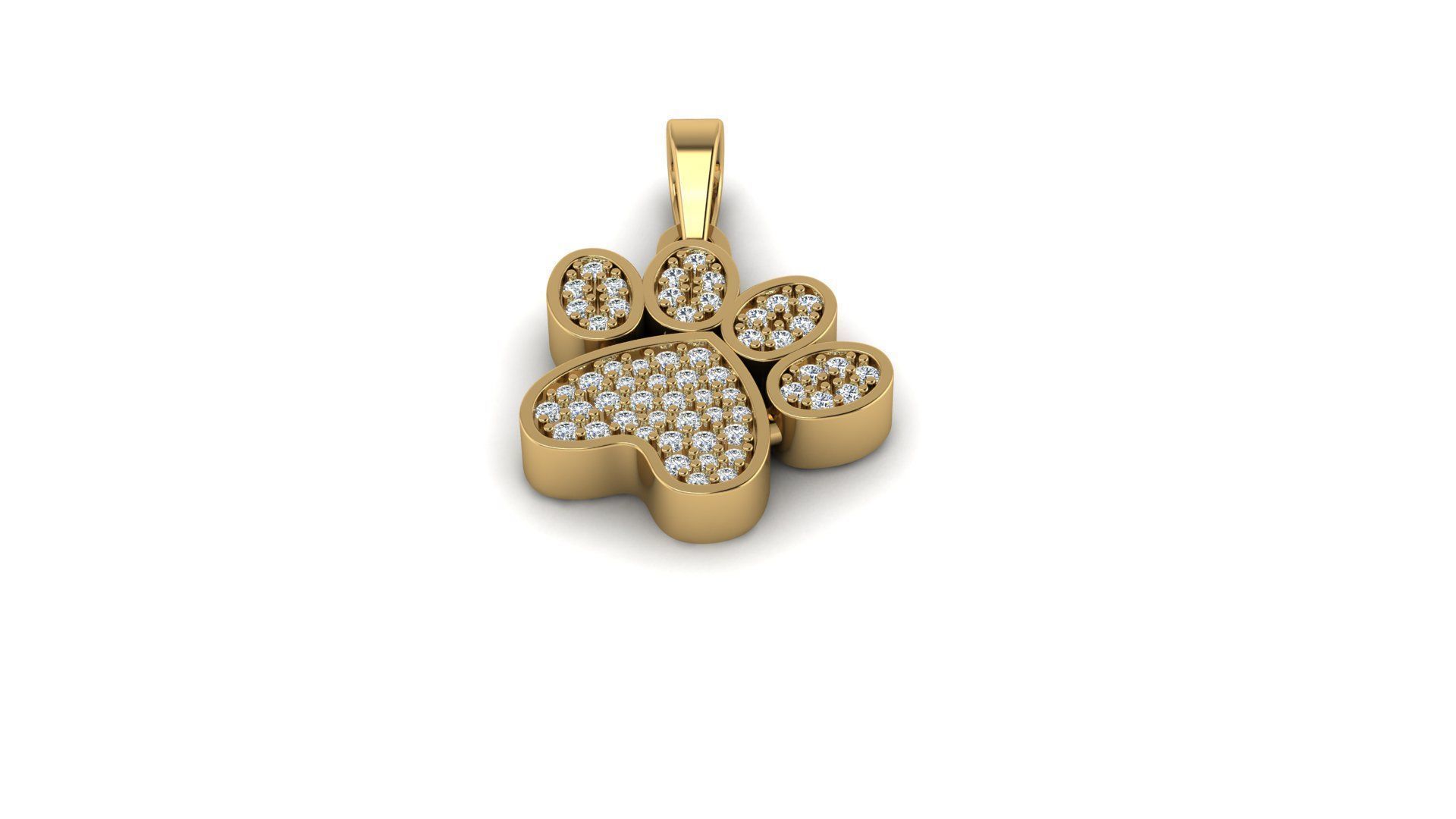 Paw print shape Pendant 3D print model_2