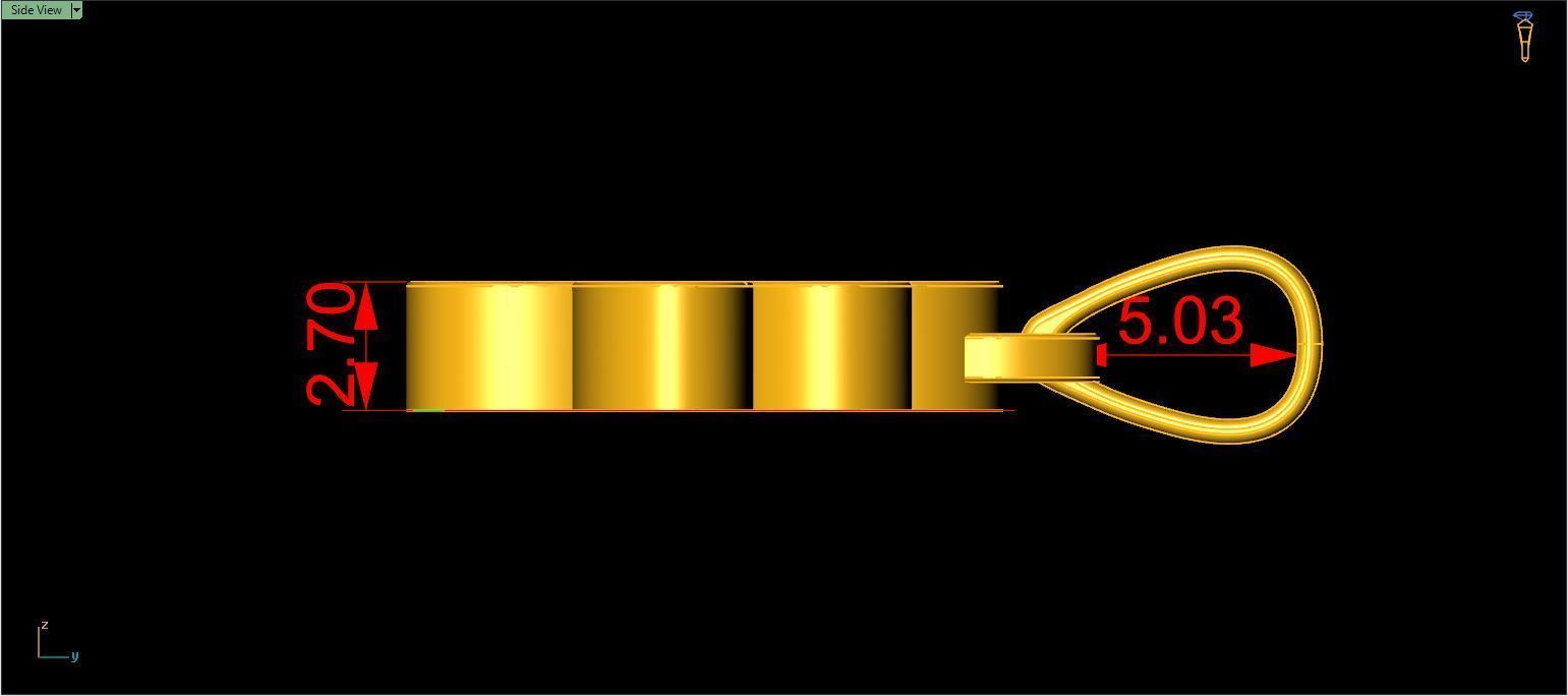 Paw print shape Pendant 3D print model_5