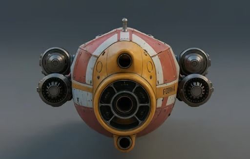 Sci Fi Spaceship Low-poly 3D model_1