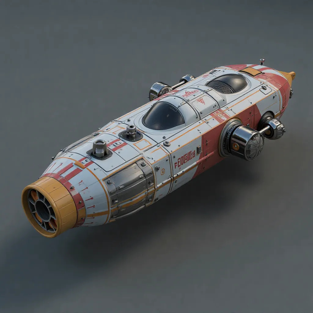 Sci Fi Spaceship Low-poly 3D model_3