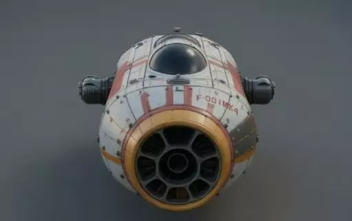 Sci Fi Spaceship Low-poly 3D model_0