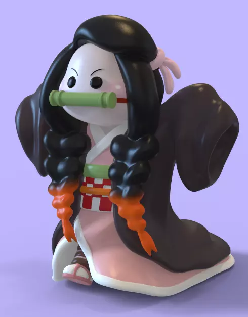 NEZUKO KAMADO CHIBI FROM DEMON SLAYER - PARTS AND COMPLETE 3D print model