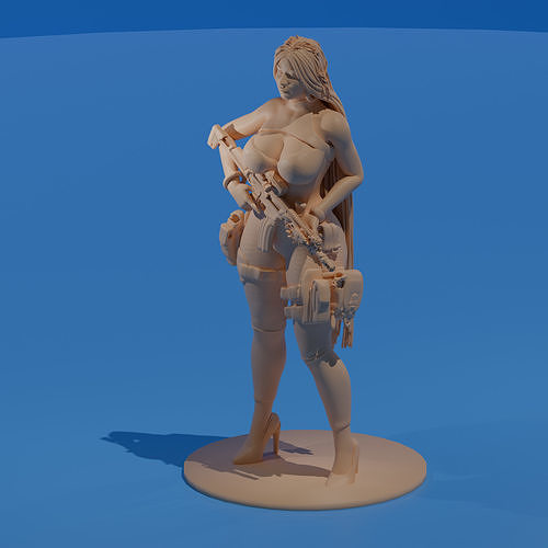 Glamorous Sniper Babe Sexy 3D Printable STL Model  3D print model