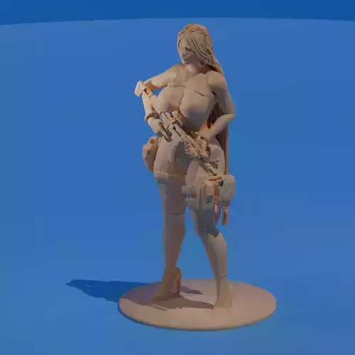 Glamorous Sniper Babe Sexy 3D Printable STL Model 