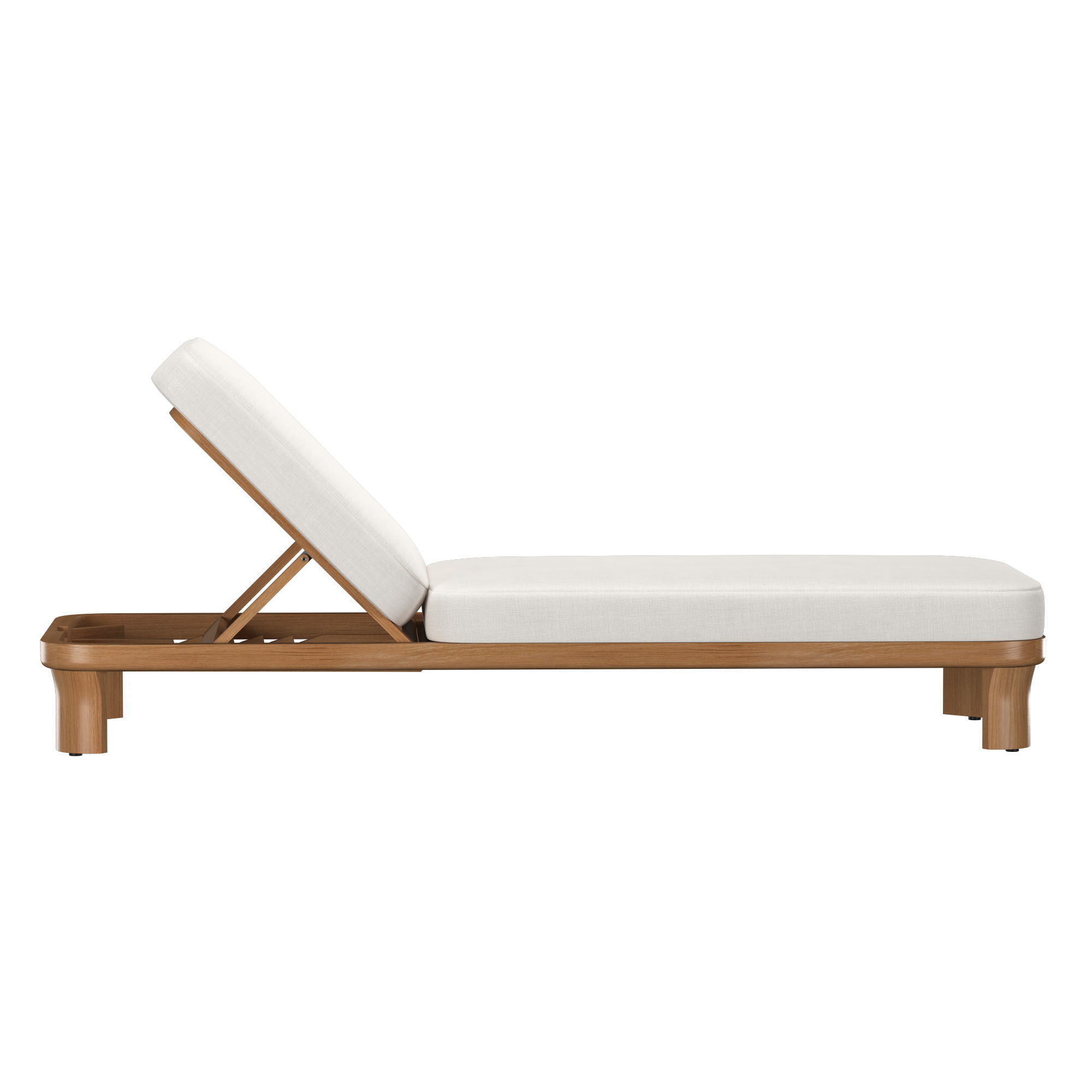 Lagos Teak Adjustable Chaise 3D model_4