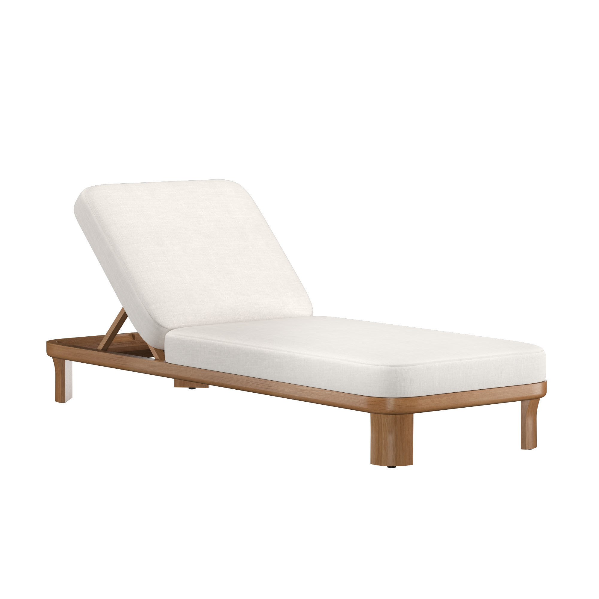 Lagos Teak Adjustable Chaise 3D model_1