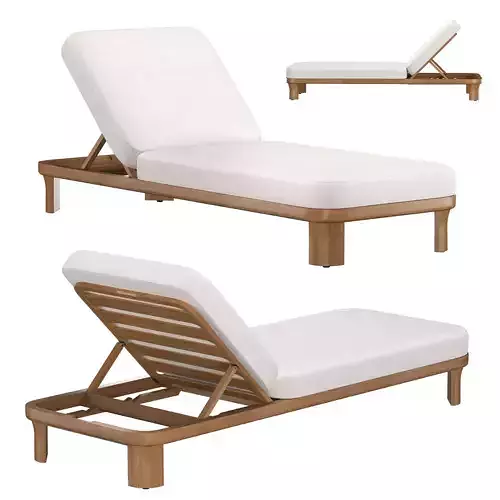 Lagos Teak Adjustable Chaise 3D model