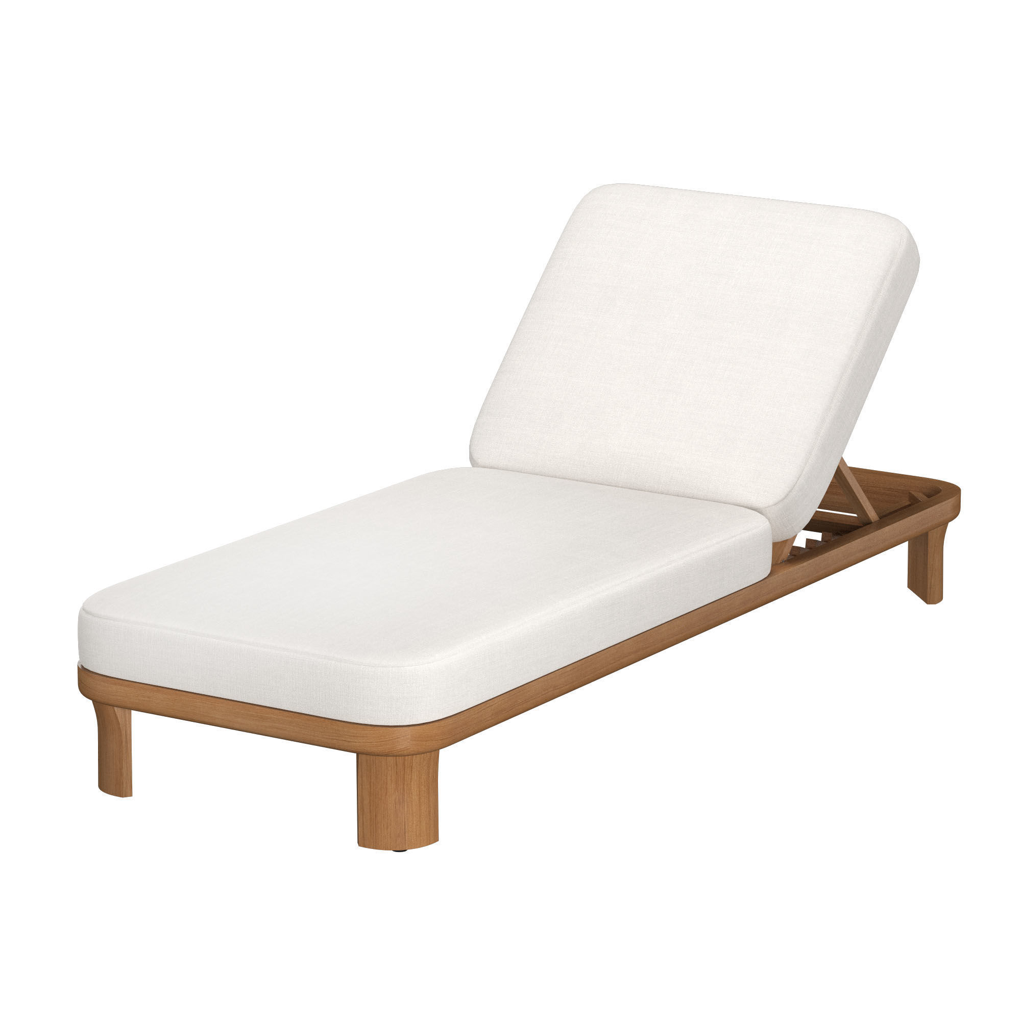 Lagos Teak Adjustable Chaise 3D model_3
