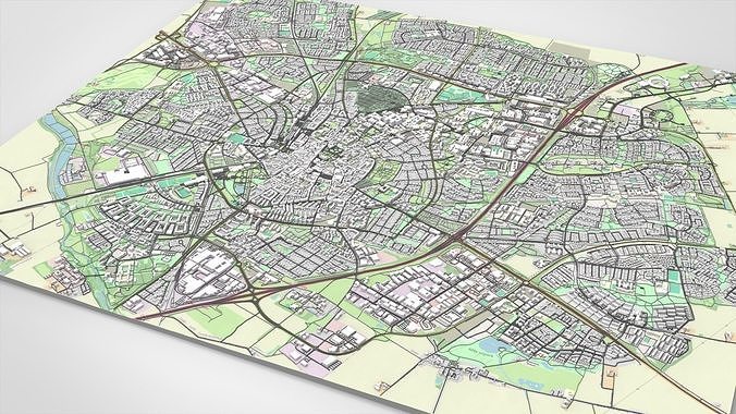 Cityscape Lund Sweden 3D model 7