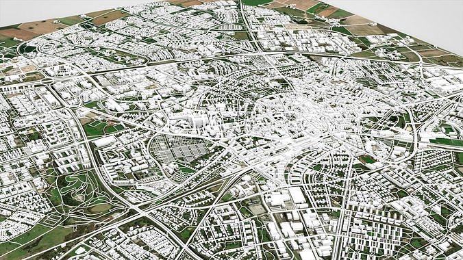 Cityscape Lund Sweden 3D model 4