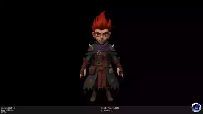 Low Poly Stylized Adventurous Trickster