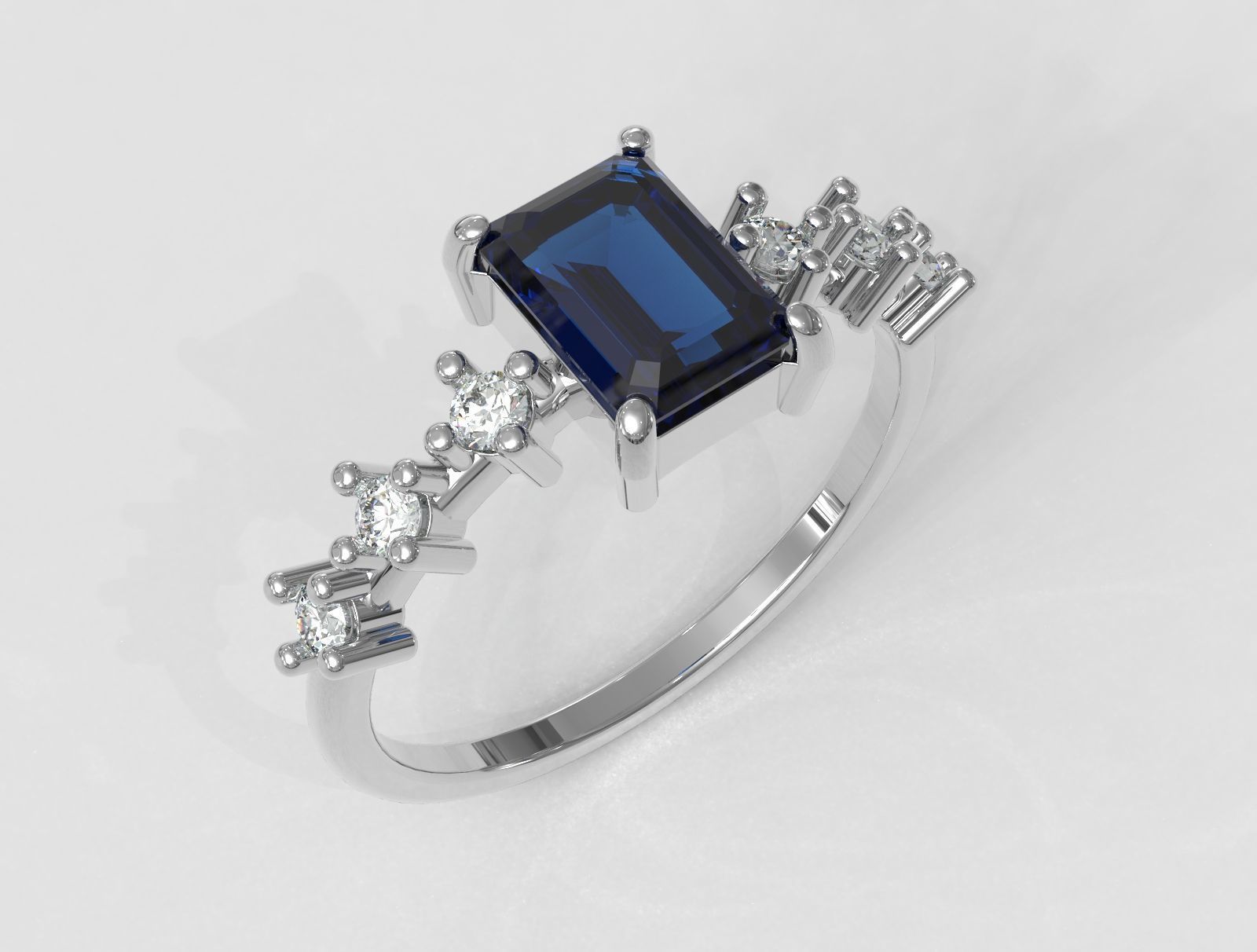 Emerald Gemstone Ring 3D print model_2