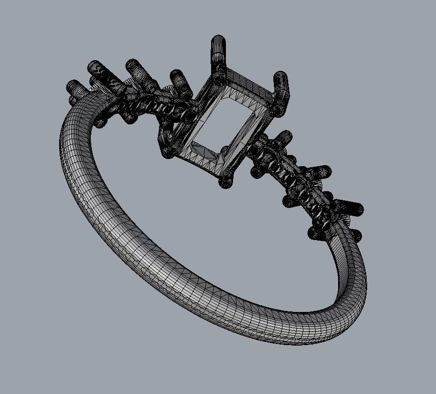 Emerald Gemstone Ring 3D print model_23