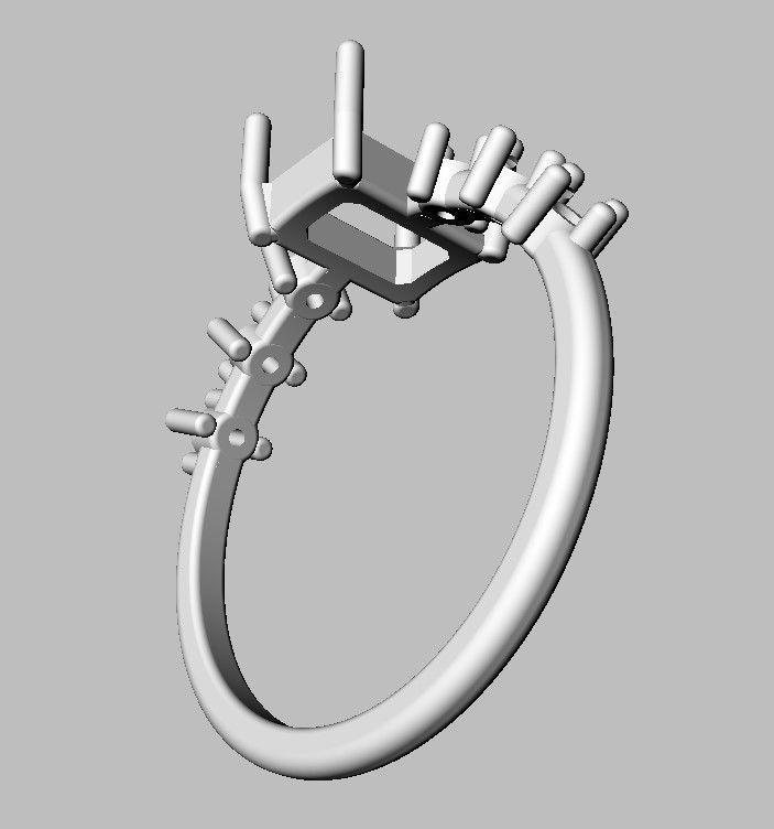 Emerald Gemstone Ring 3D print model_11