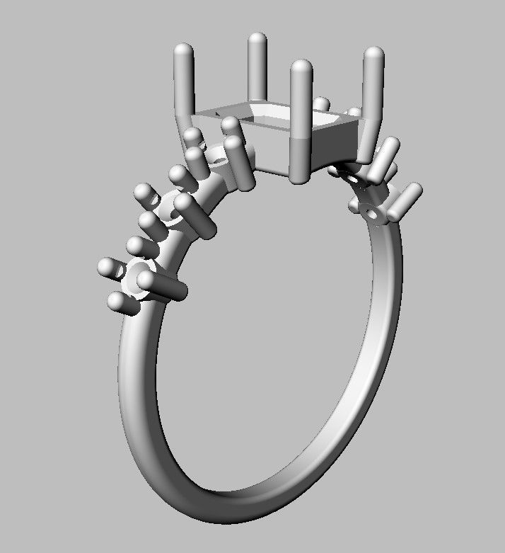 Emerald Gemstone Ring 3D print model_9