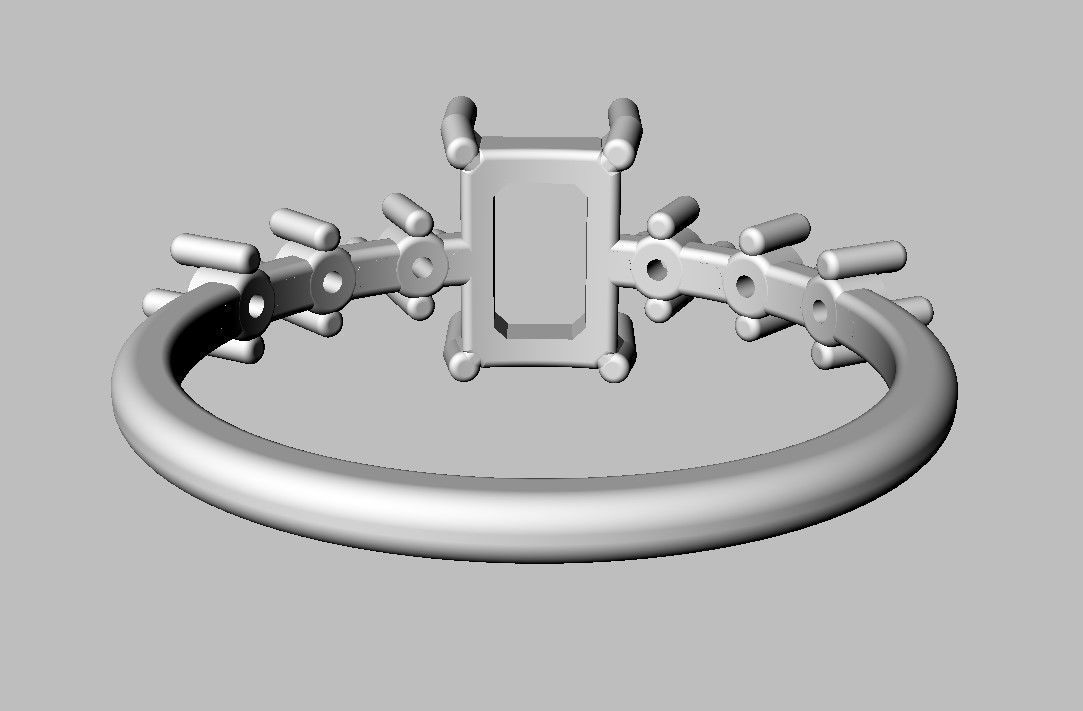 Emerald Gemstone Ring 3D print model_12