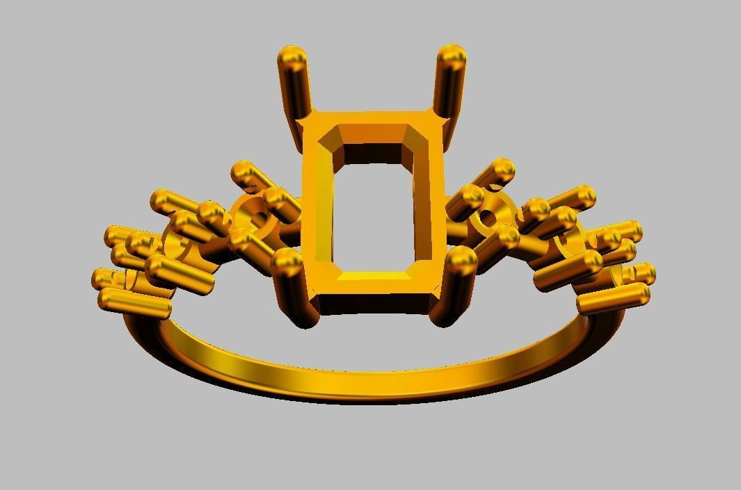 Emerald Gemstone Ring 3D print model_15