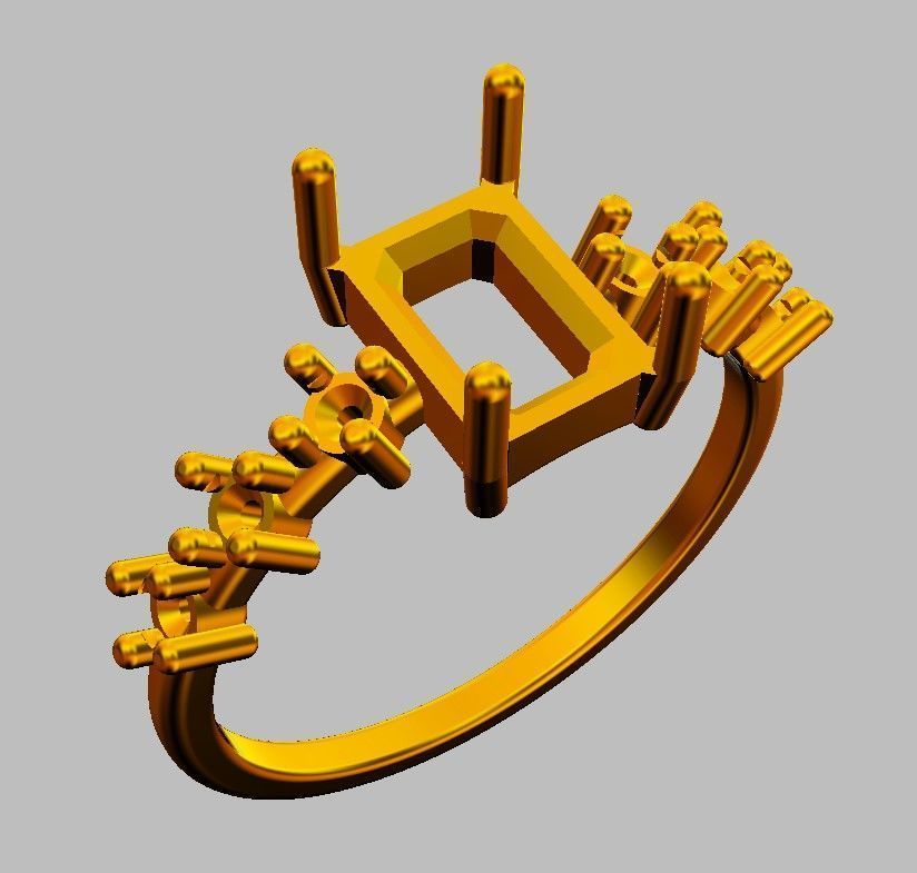 Emerald Gemstone Ring 3D print model_16