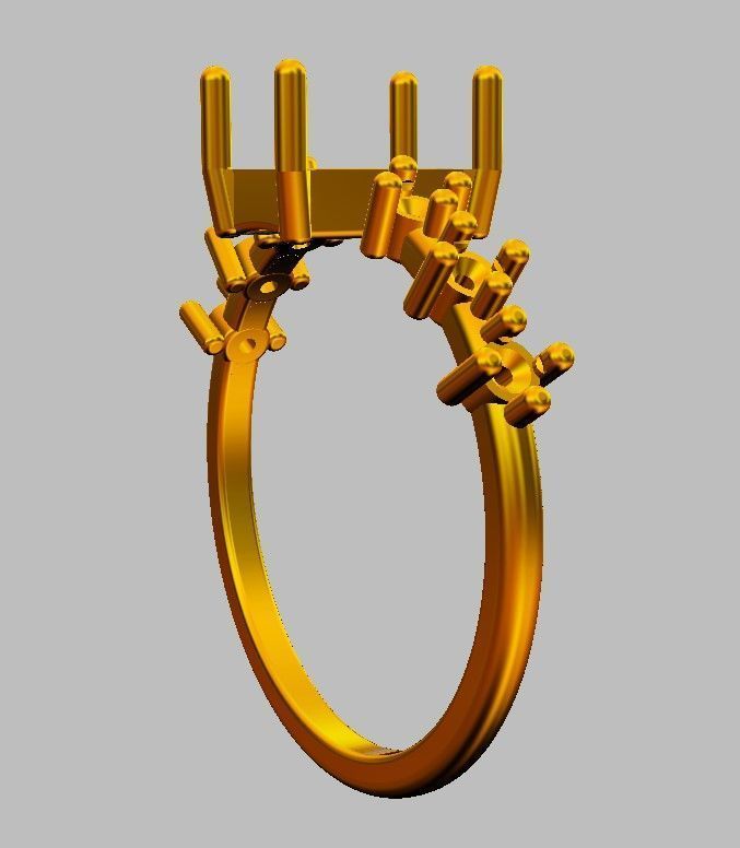 Emerald Gemstone Ring 3D print model_17