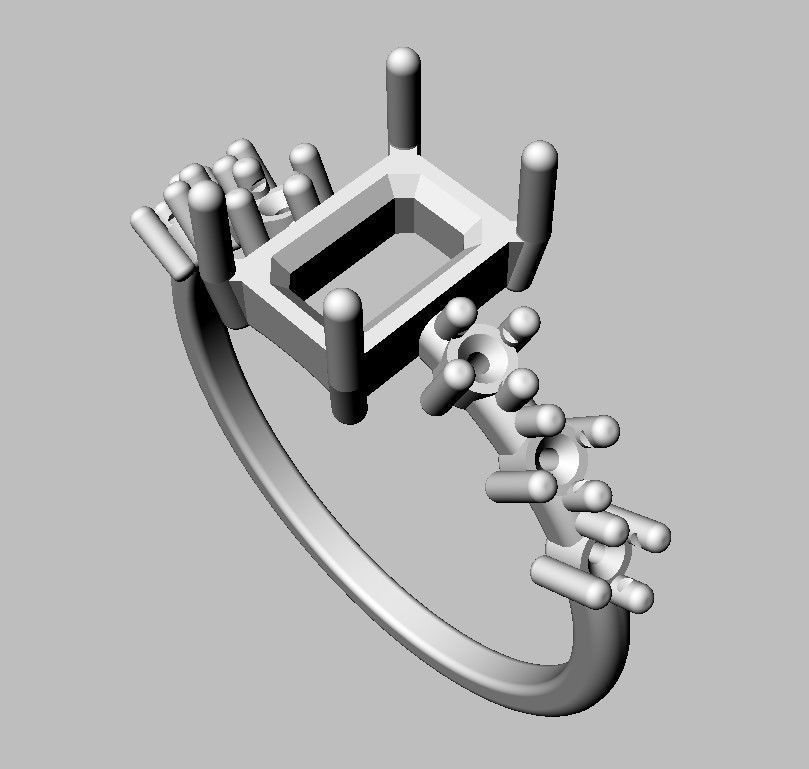 Emerald Gemstone Ring 3D print model_8