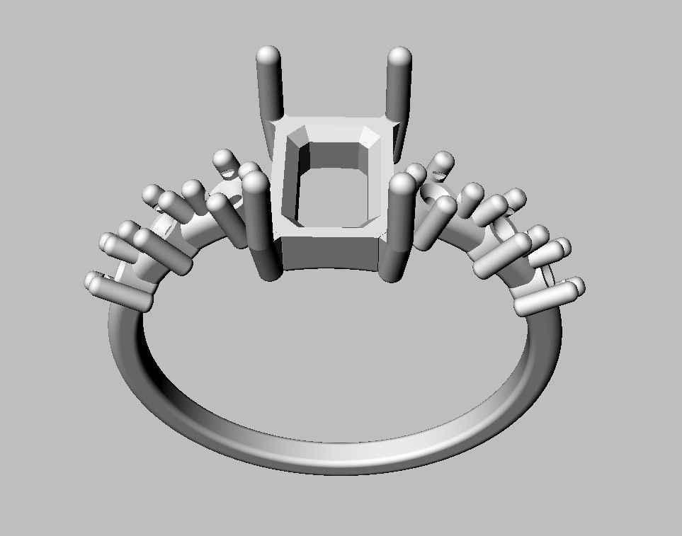 Emerald Gemstone Ring 3D print model_7