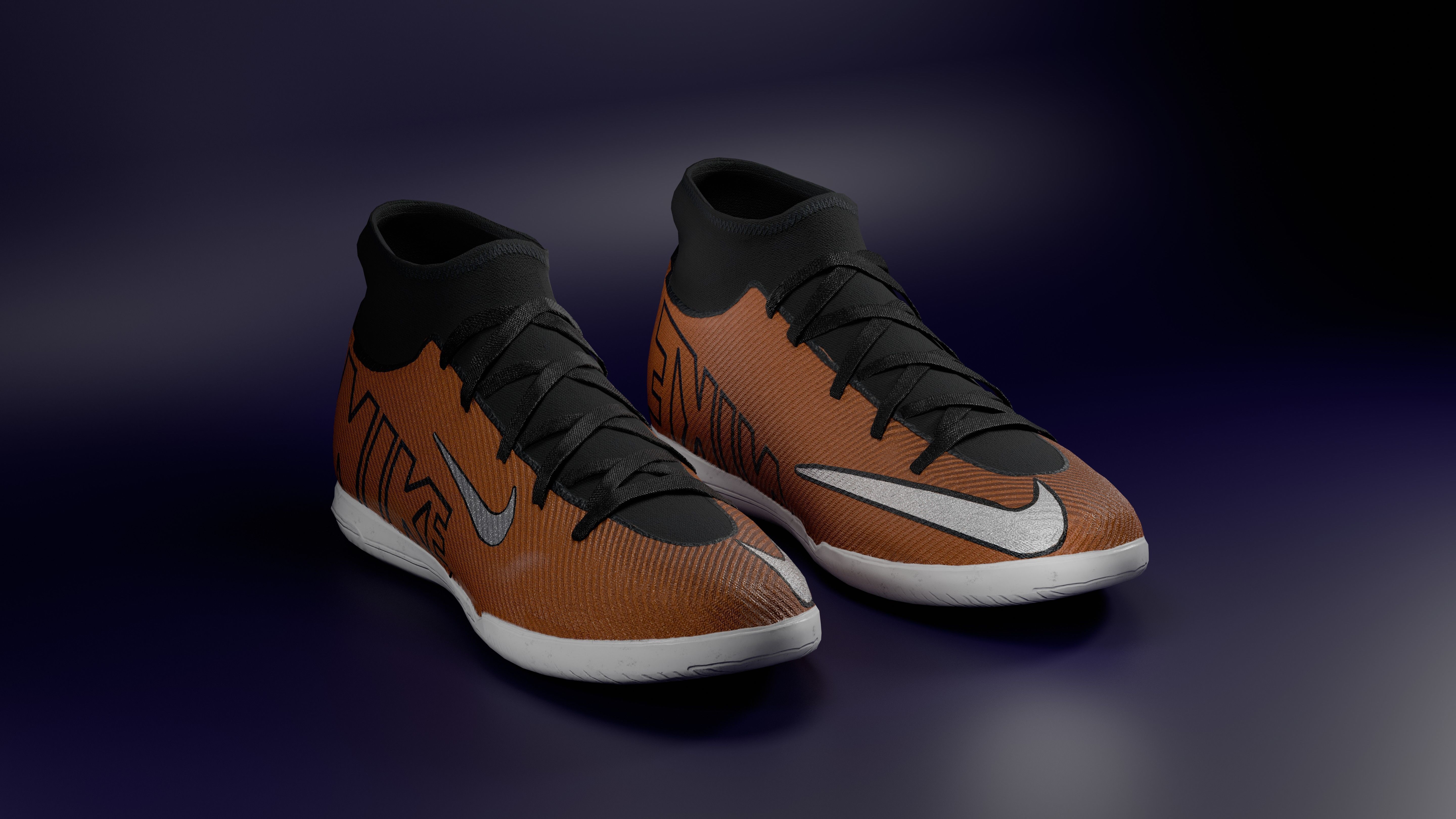 Shoes - Nike Mercurial black Low-poly 3D model brown Low-poly 3D model_5