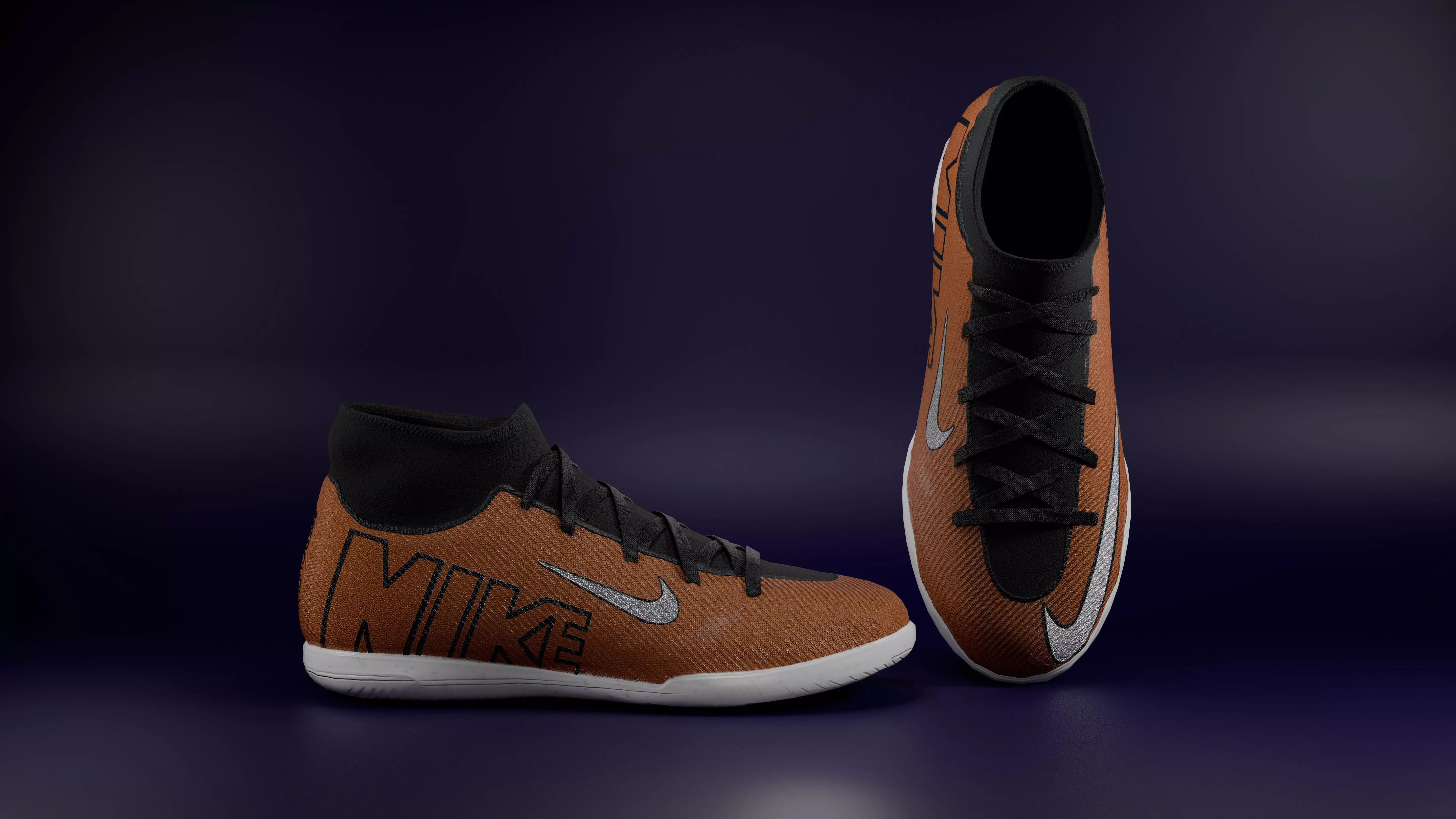 Shoes - Nike Mercurial black Low-poly 3D model brown Low-poly 3D model_0