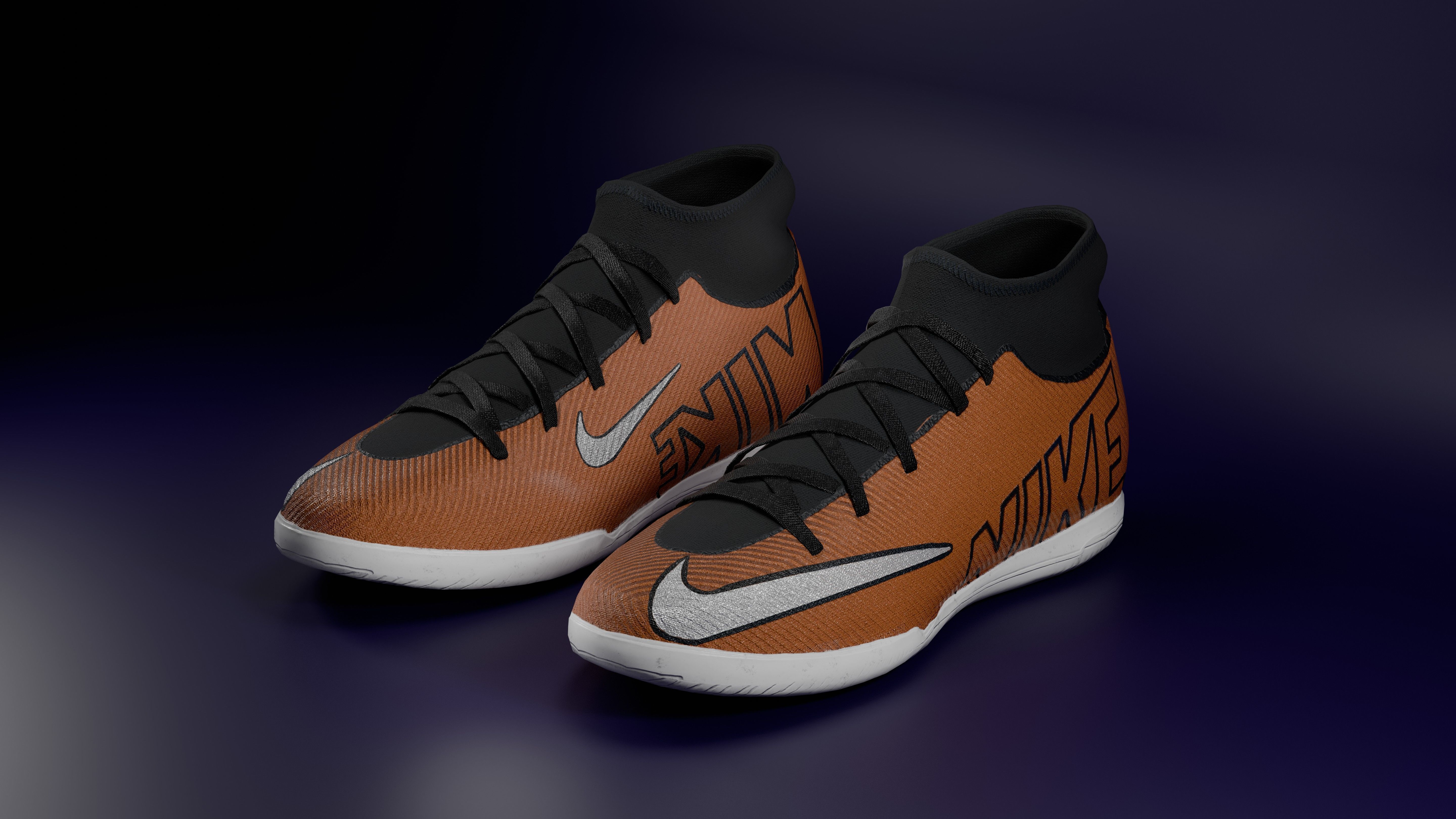 Shoes - Nike Mercurial black Low-poly 3D model brown Low-poly 3D model_1