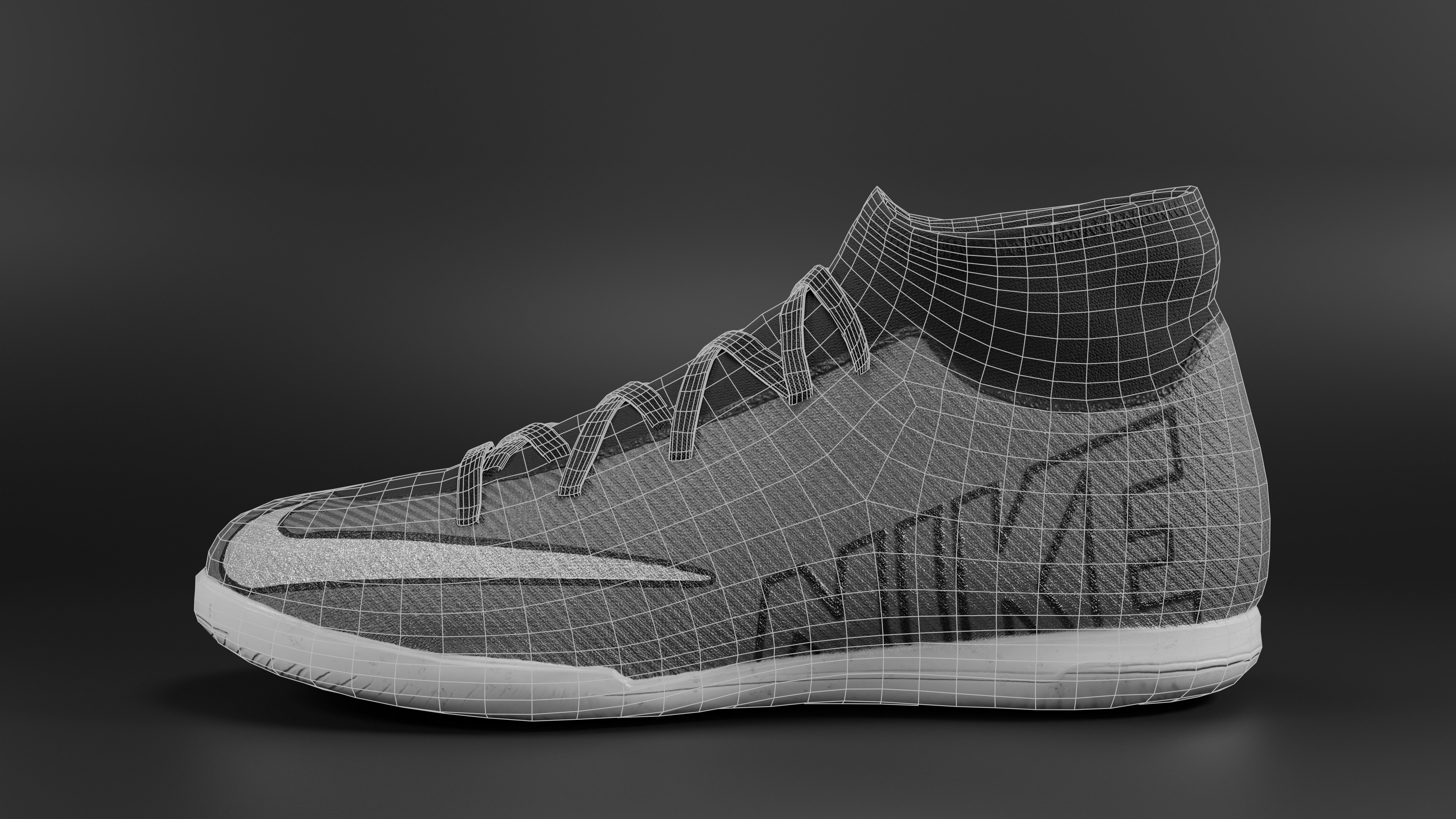 Shoes - Nike Mercurial black Low-poly 3D model brown Low-poly 3D model_7