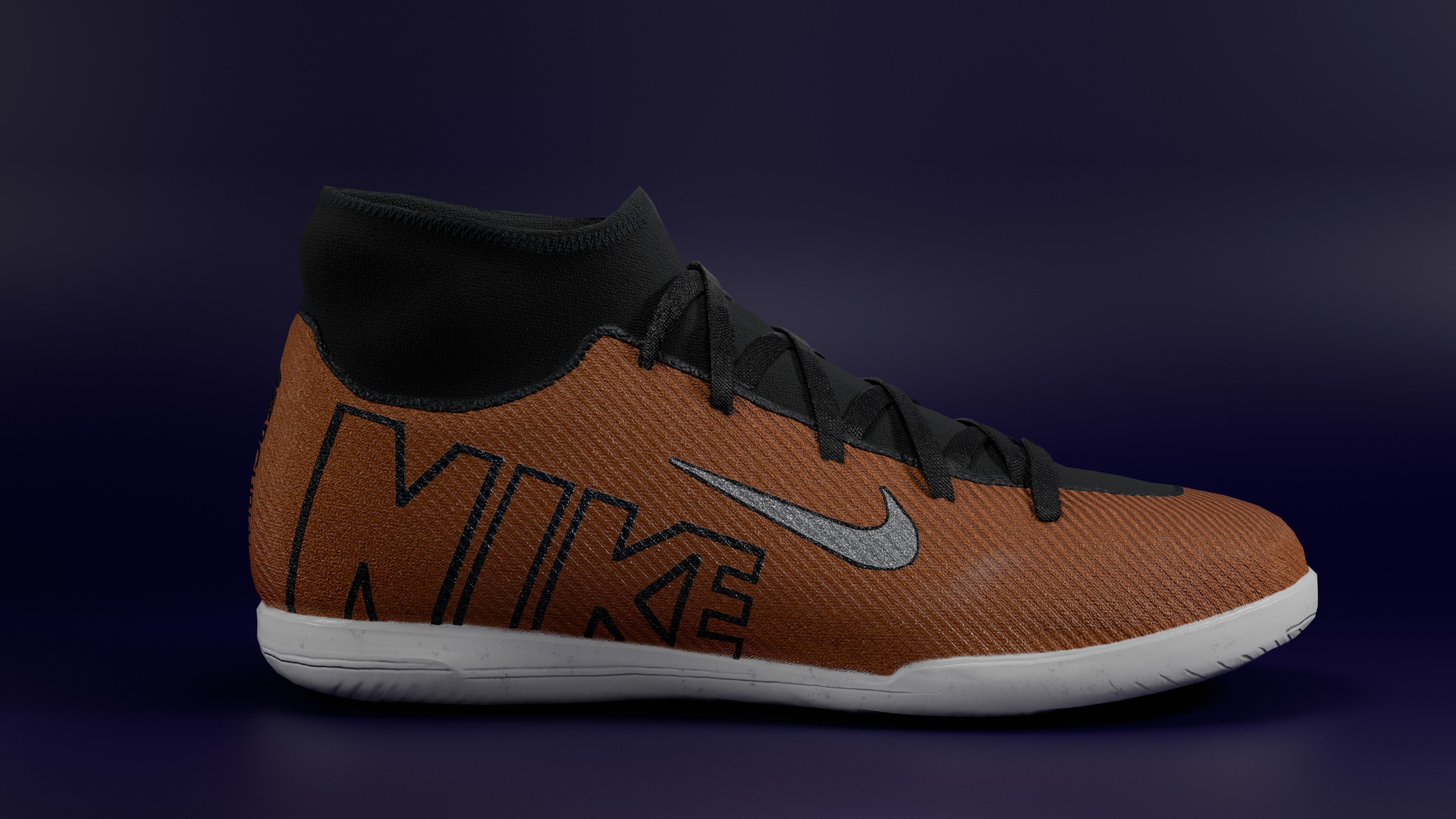 Shoes - Nike Mercurial black Low-poly 3D model brown Low-poly 3D model_4