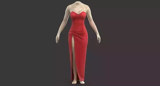 Red Sexy Dress on Mannequin Low-poly 3D model Red Sexy Dress on Mannequin Low-poly 3D model