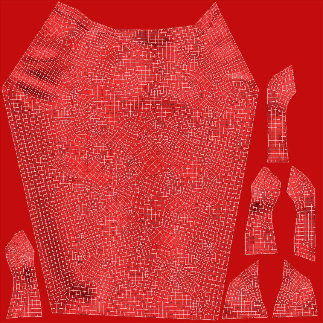 Red Sexy Dress on Mannequin Low-poly 3D model_10