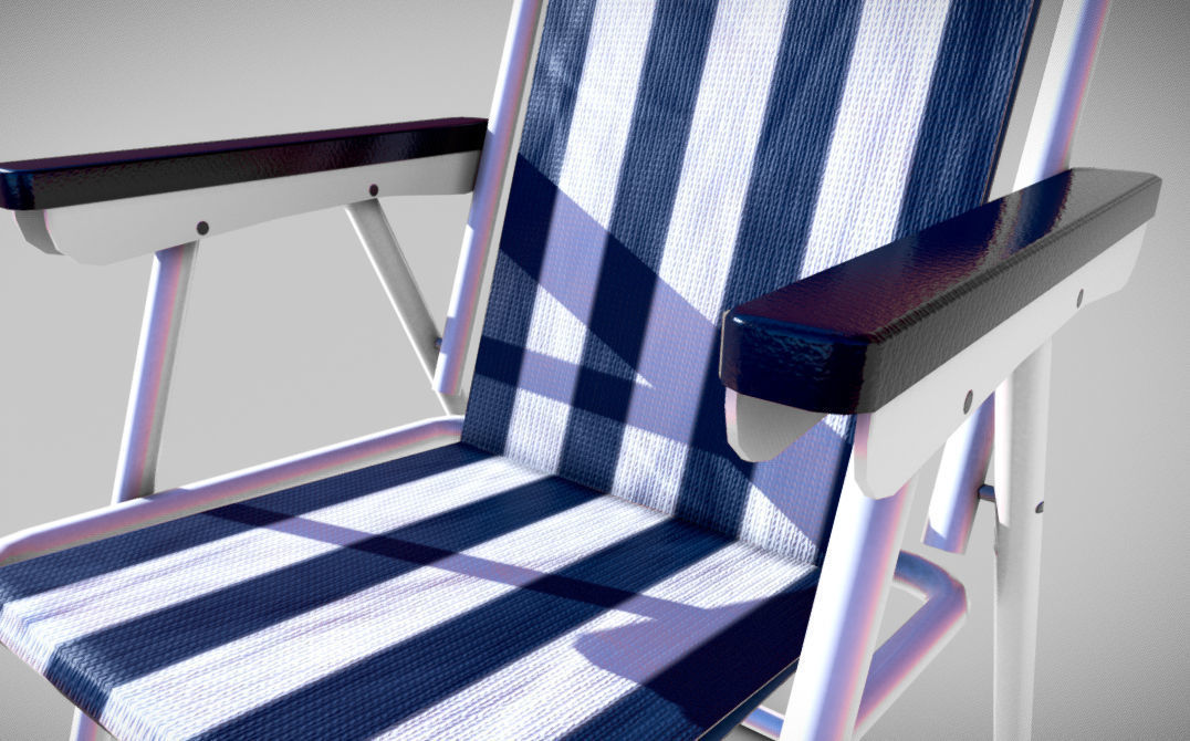 Beach Chair Low-poly 3D model_1