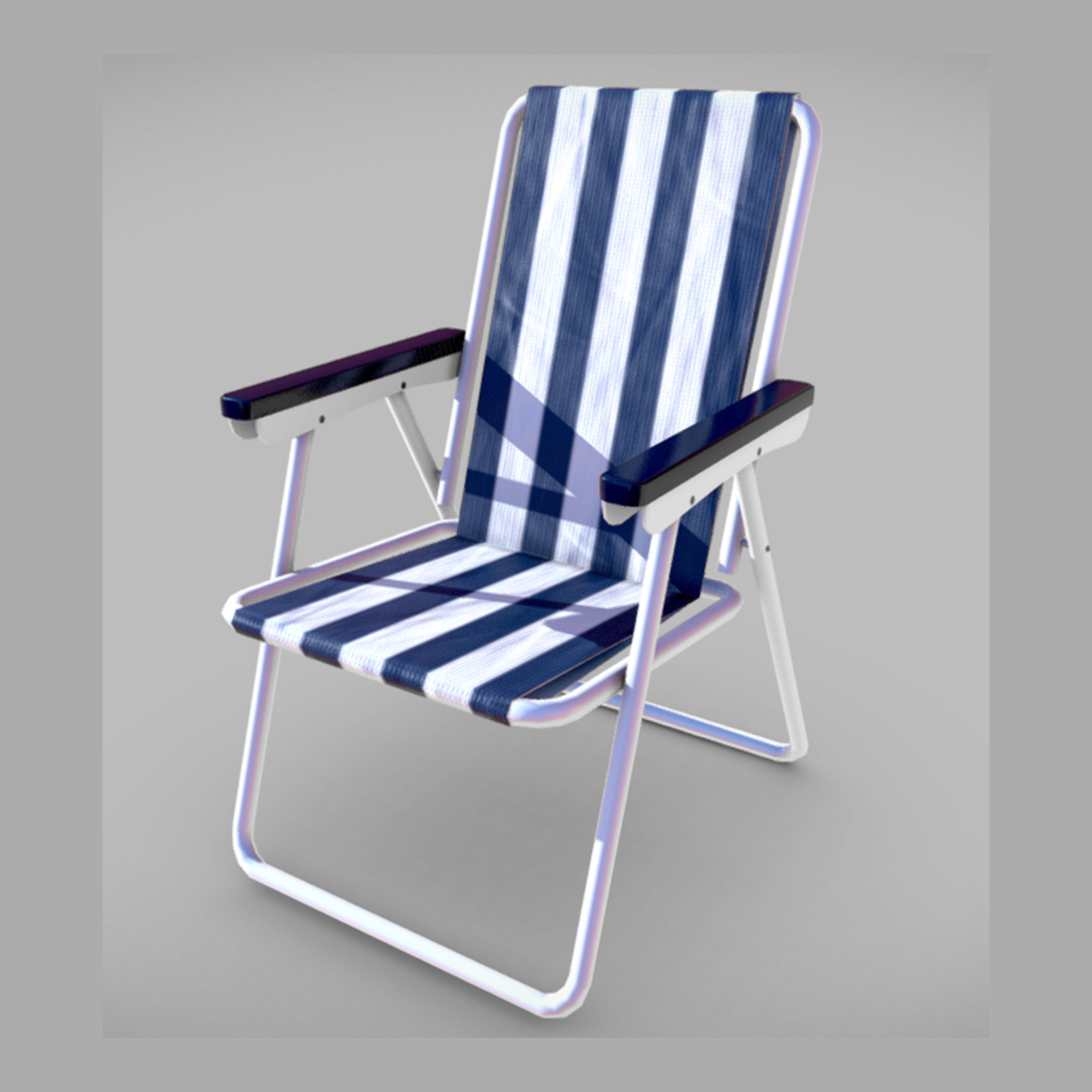 Beach Chair Low-poly 3D model_0