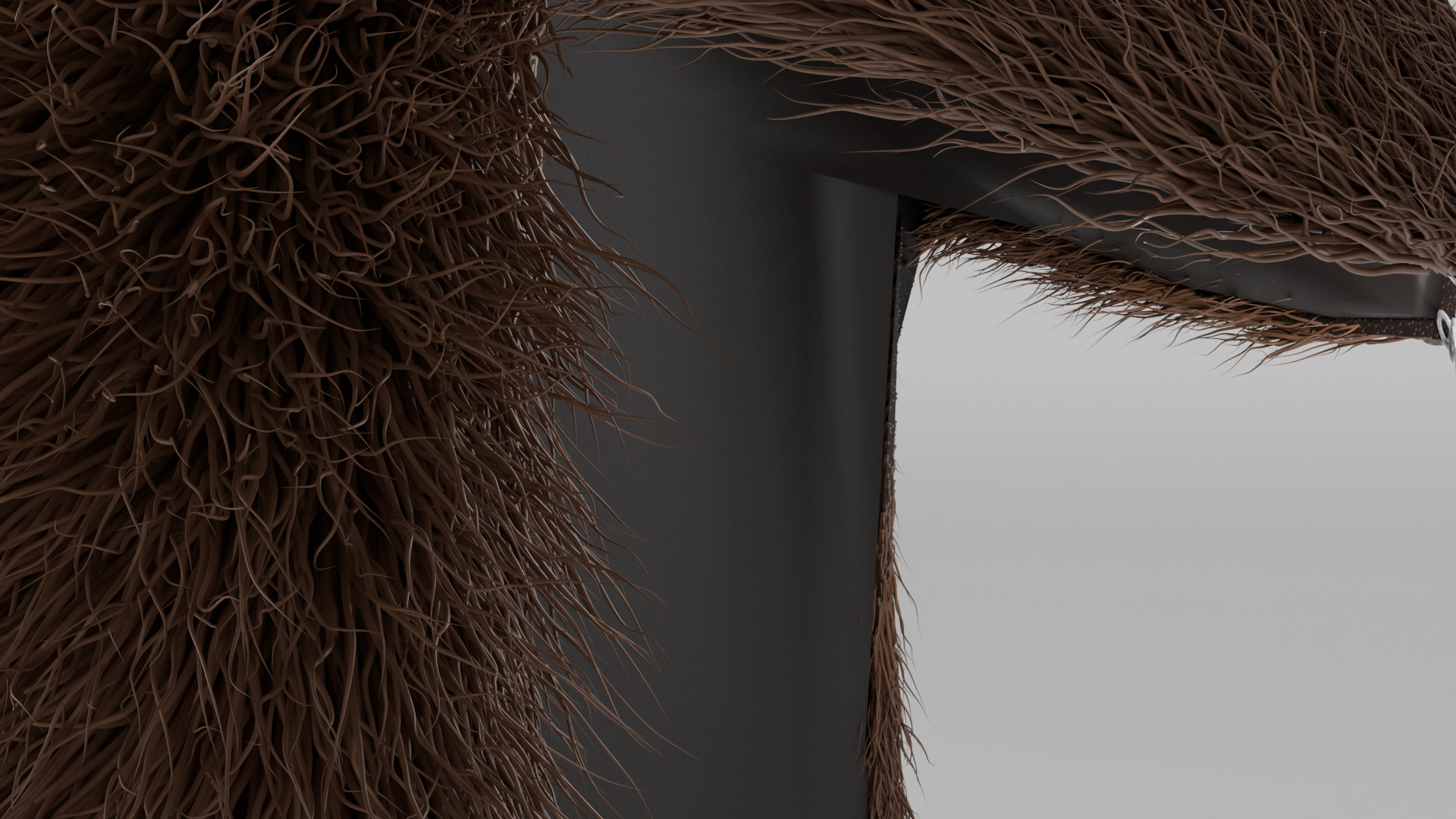 Fur Cloak Low-poly 3D model_2