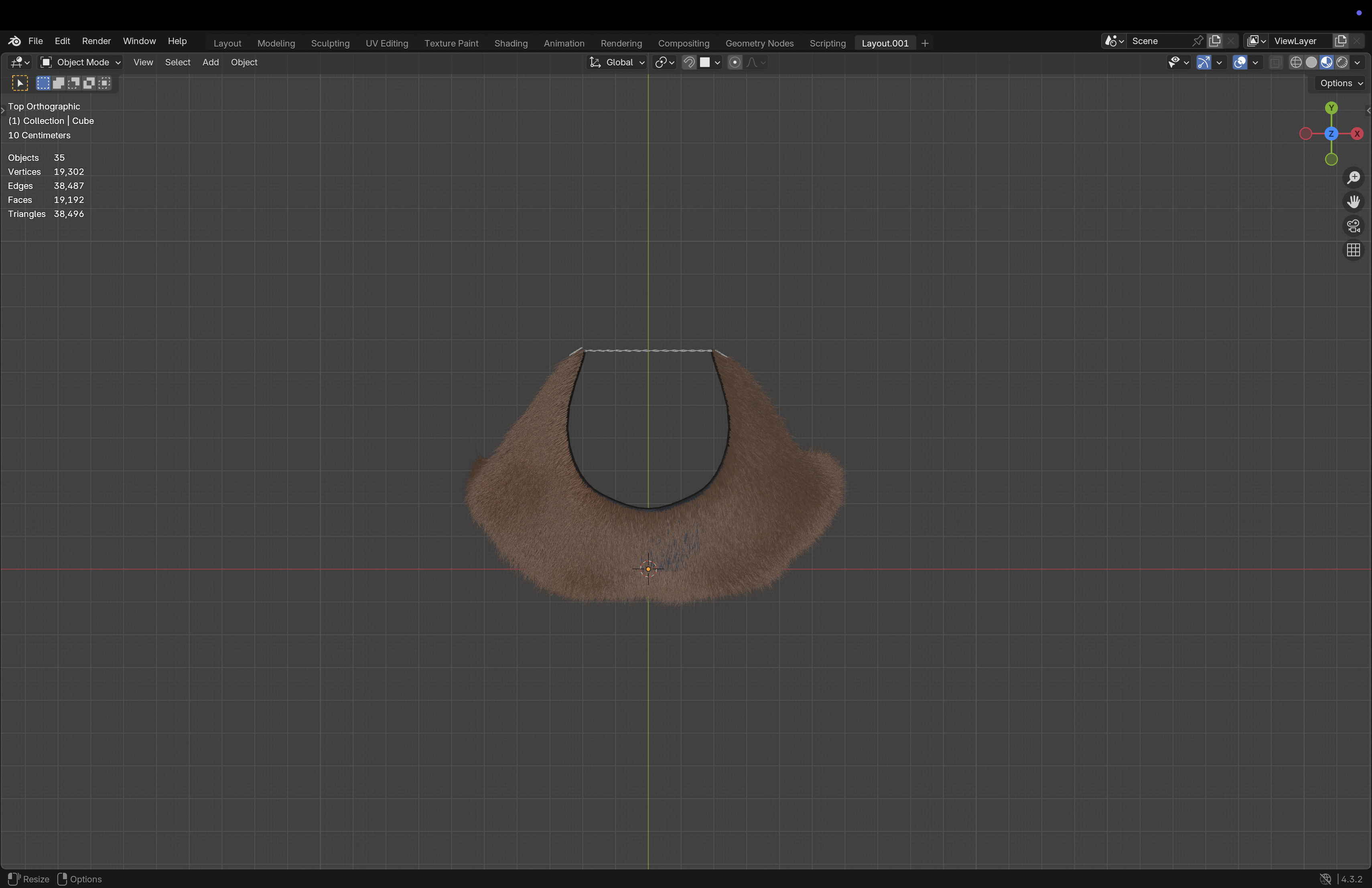 Fur Cloak Low-poly 3D model_14