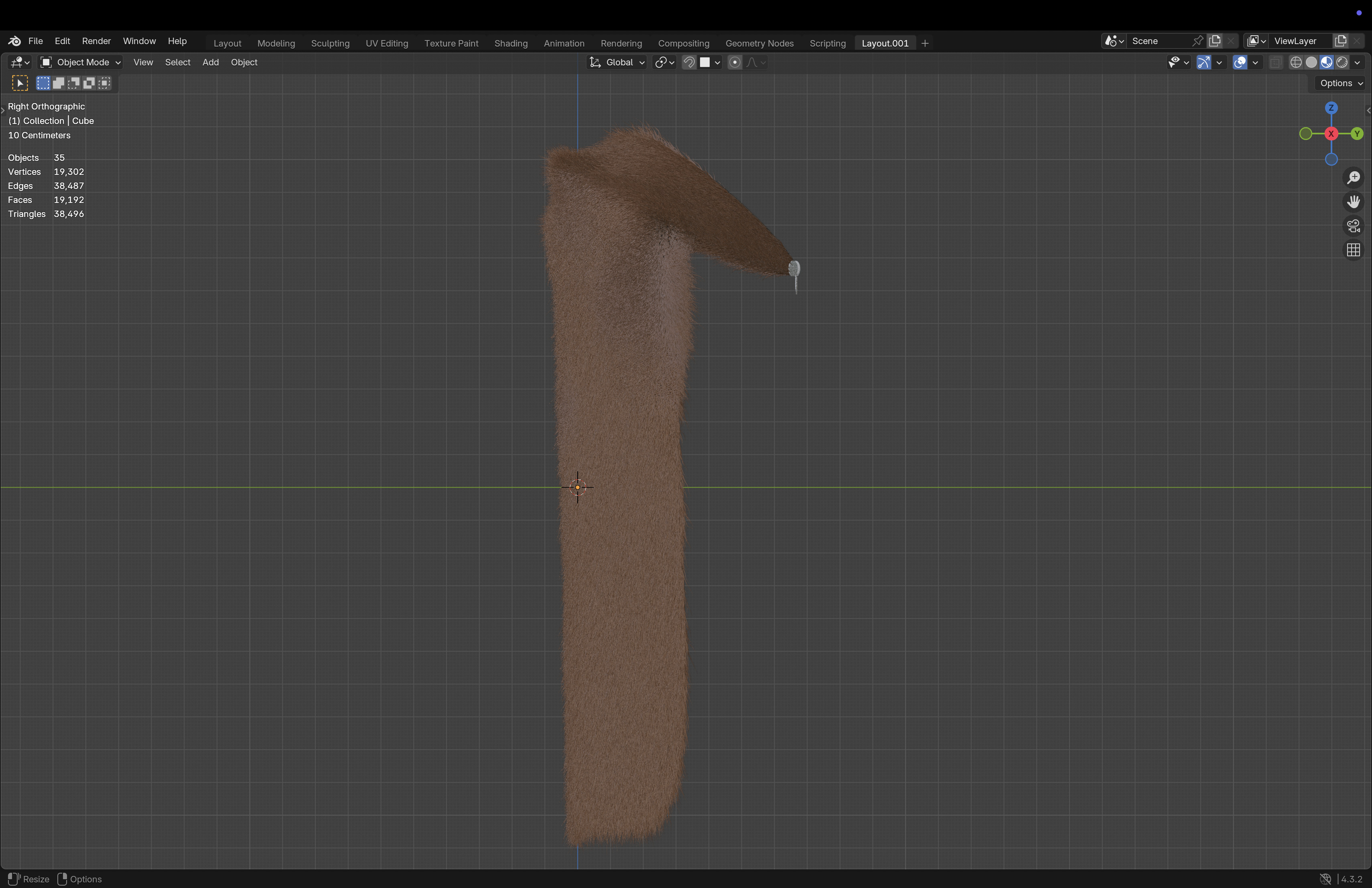 Fur Cloak Low-poly 3D model_13