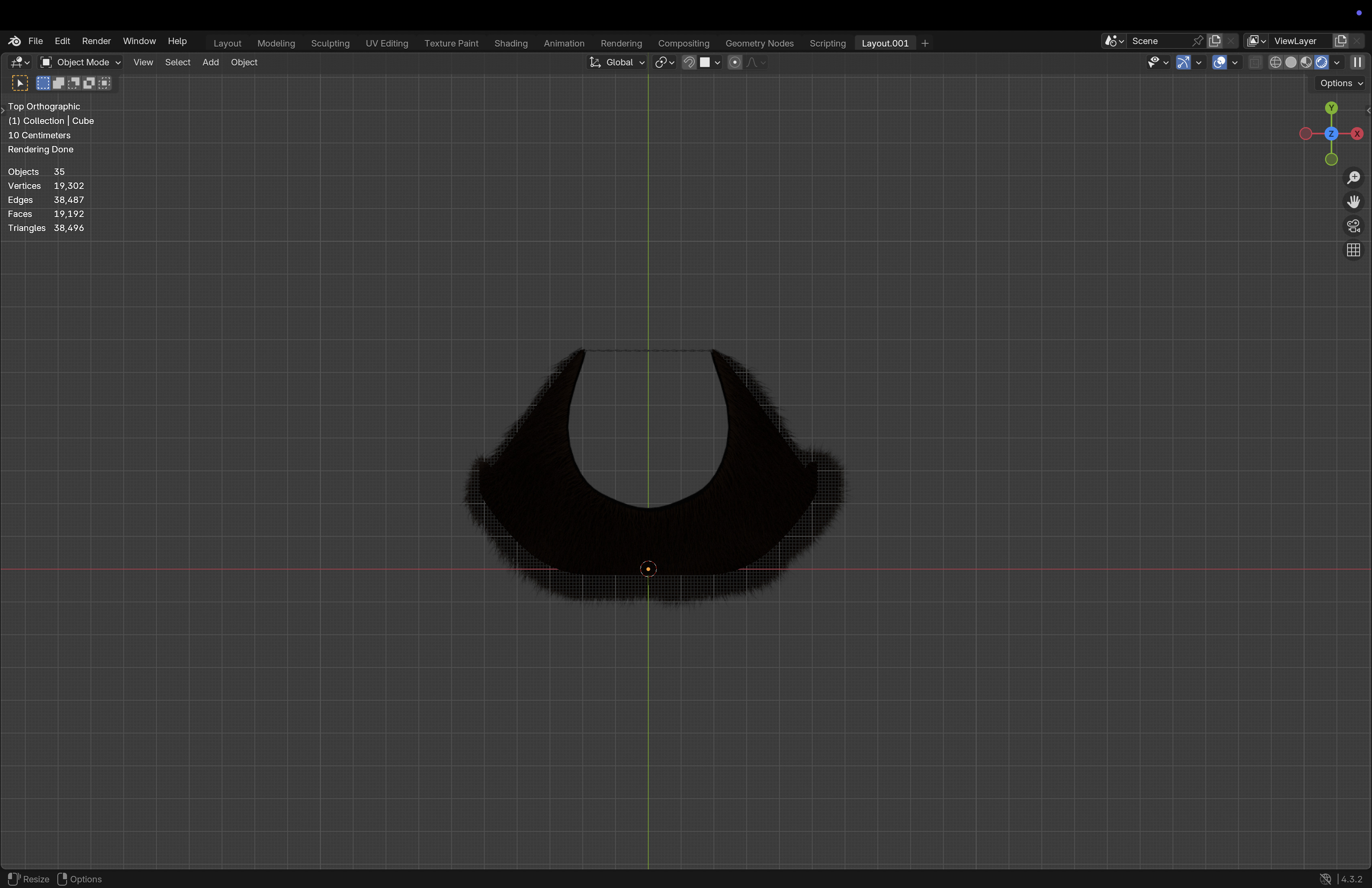 Fur Cloak Low-poly 3D model_10