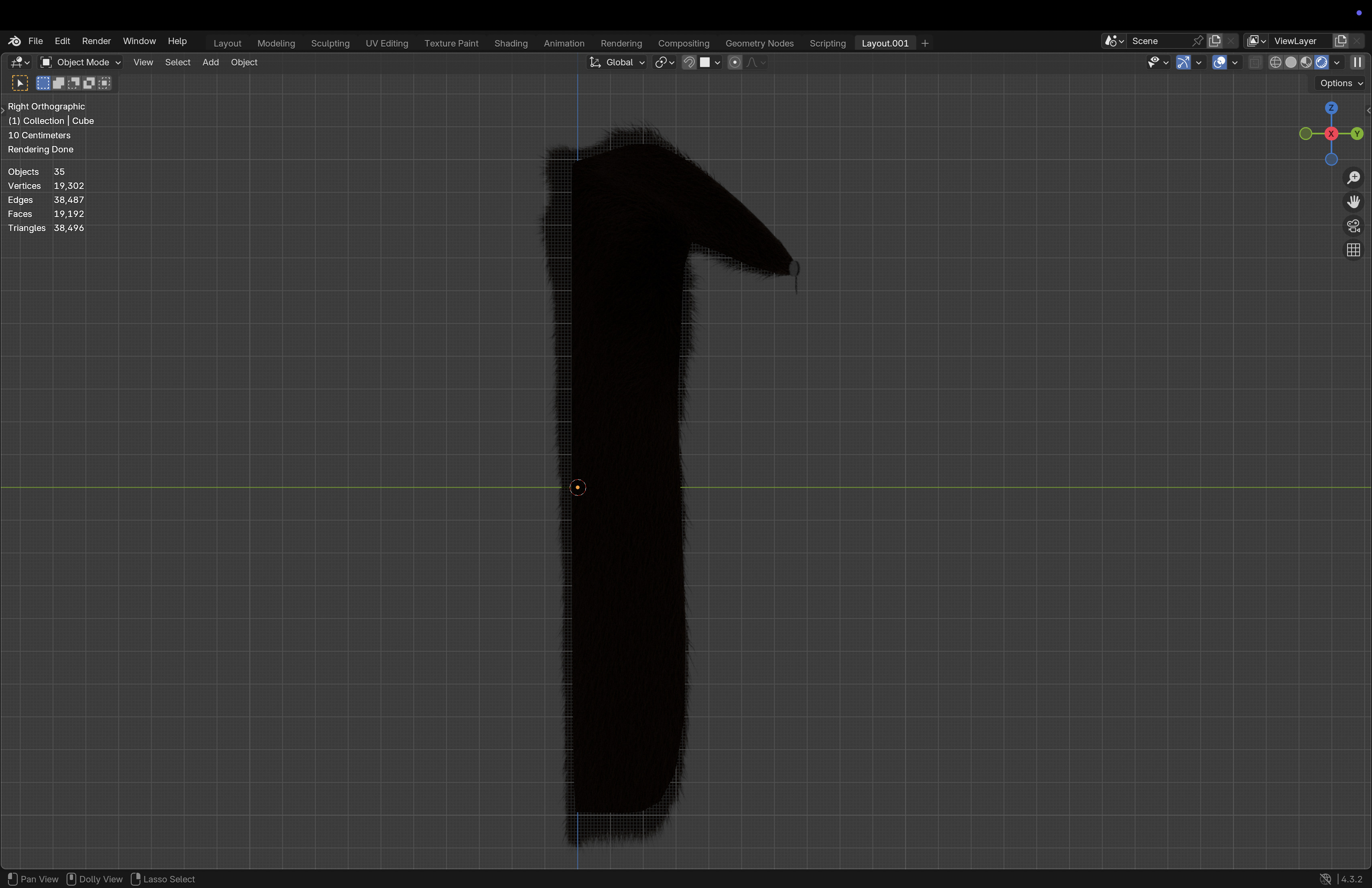 Fur Cloak Low-poly 3D model_9