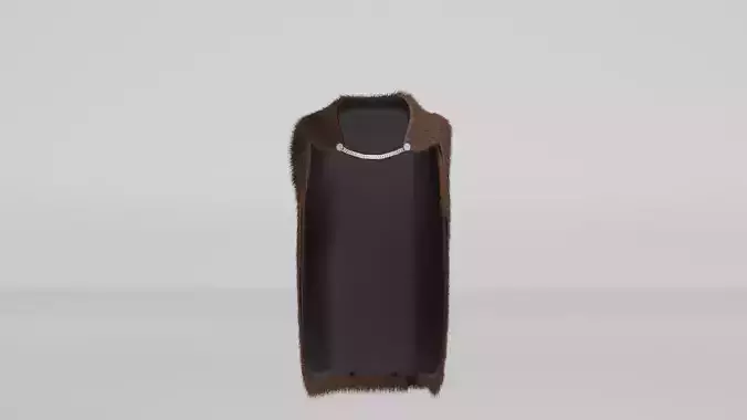 Fur Cloak Low-poly 3D model