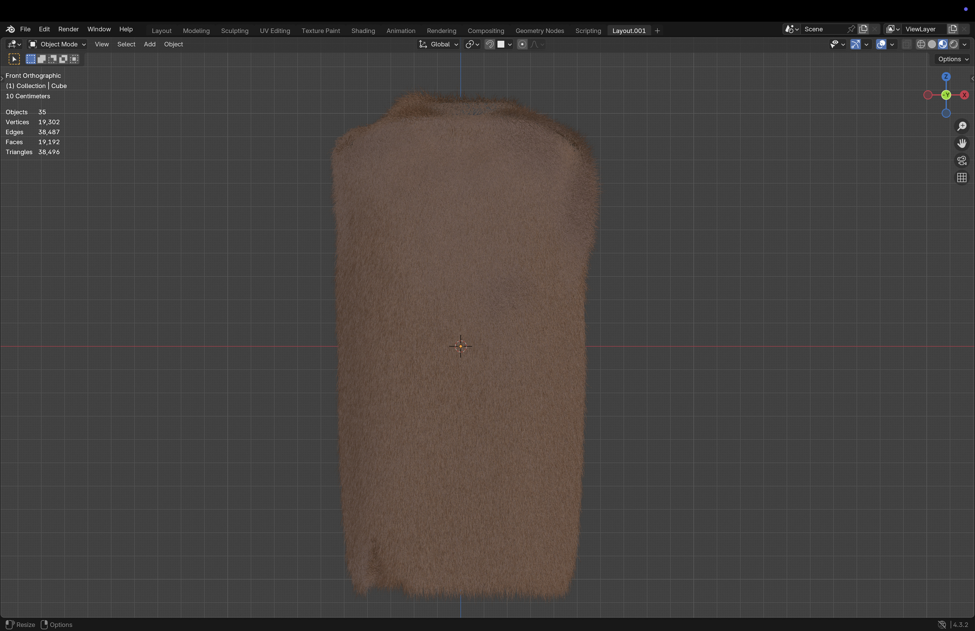 Fur Cloak Low-poly 3D model_11