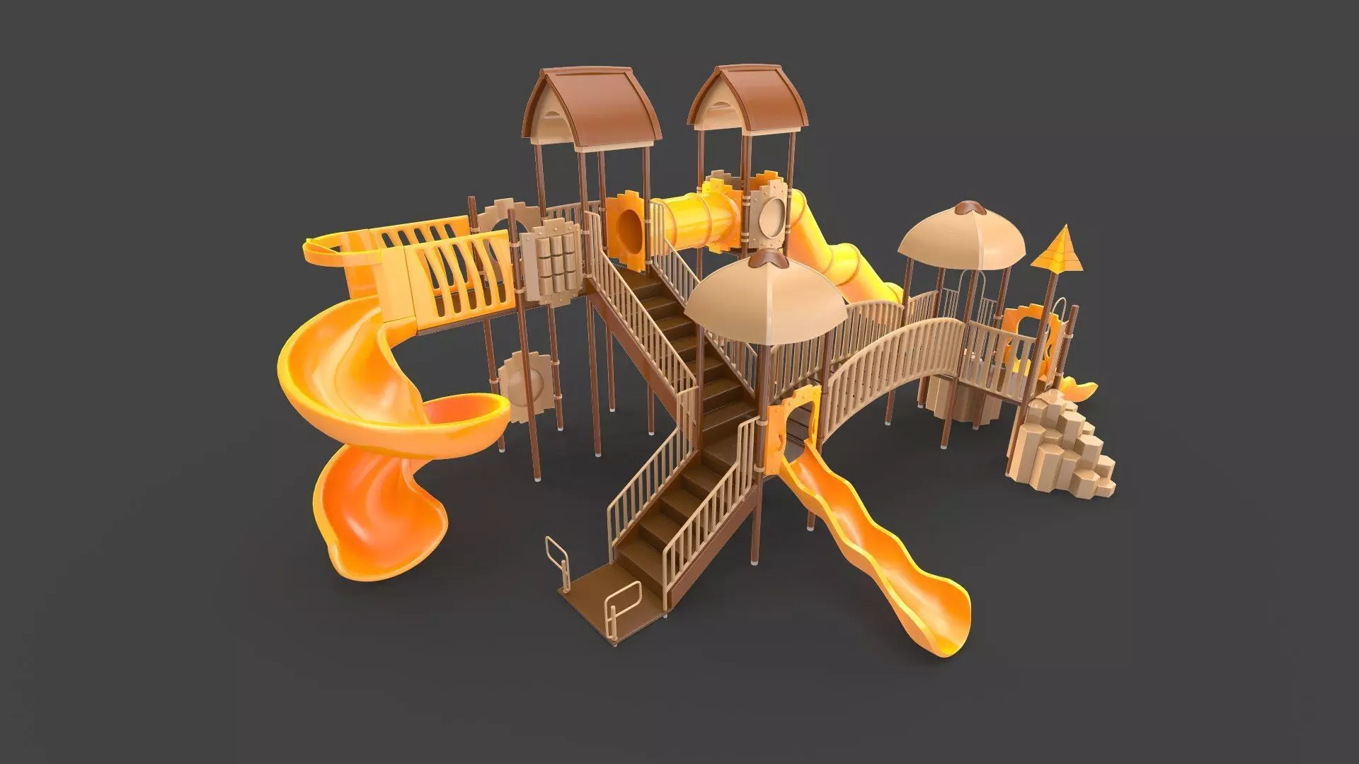 Playground for Children Low-poly 3D model_0