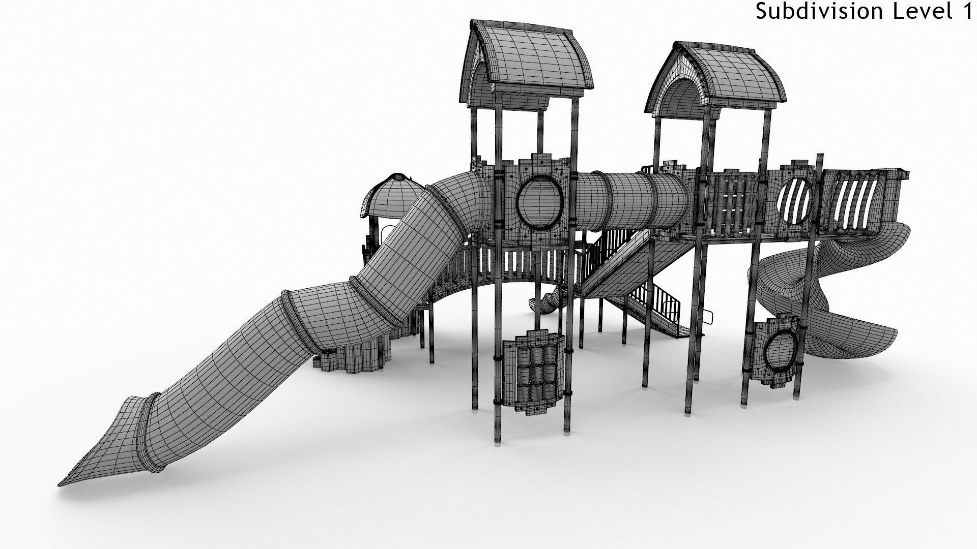 Playground for Children Low-poly 3D model_11