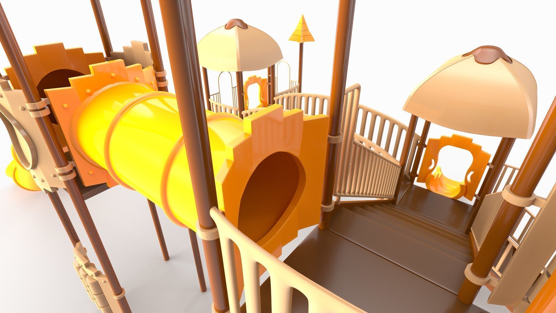 Playground for Children Low-poly 3D model_7