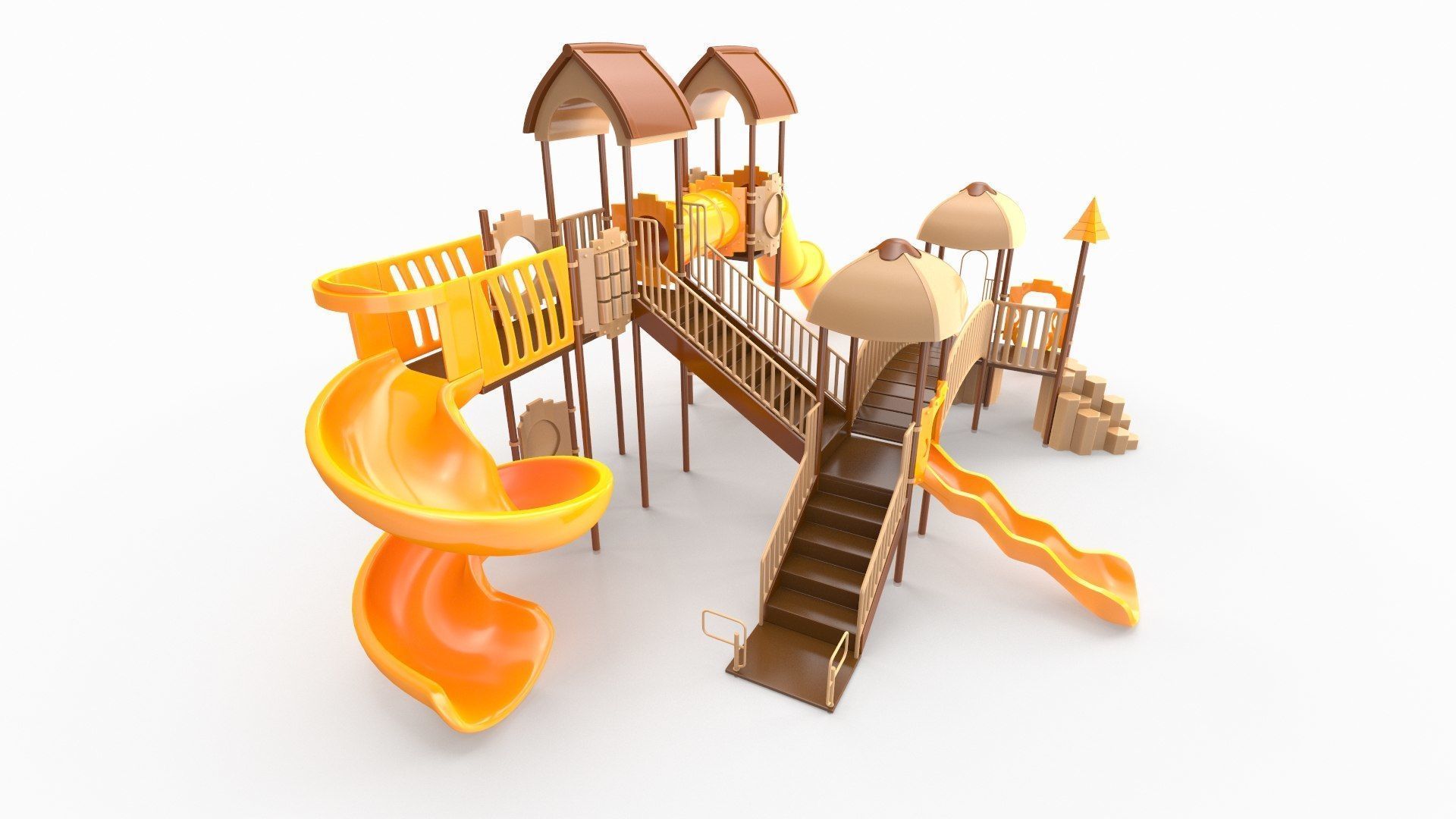 Playground for Children Low-poly 3D model_3