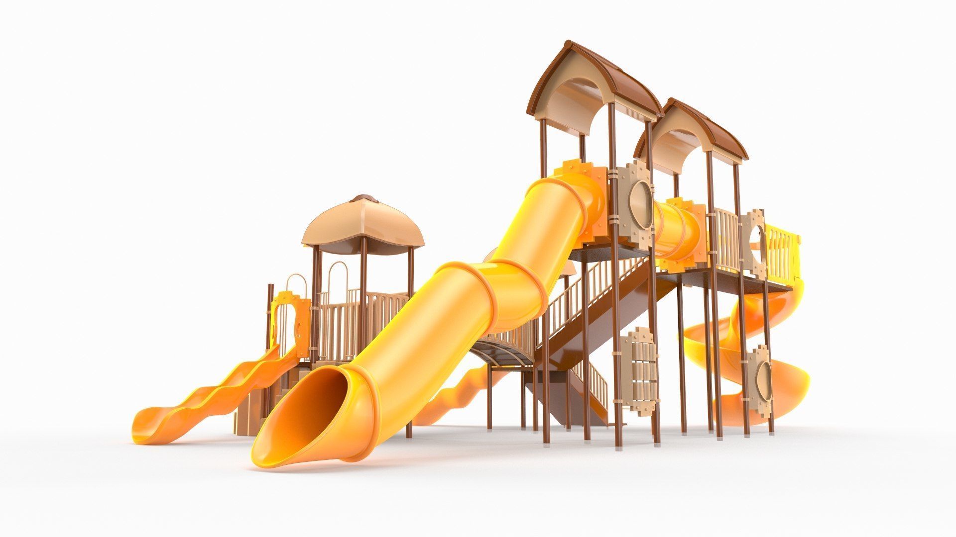 Playground for Children Low-poly 3D model_4