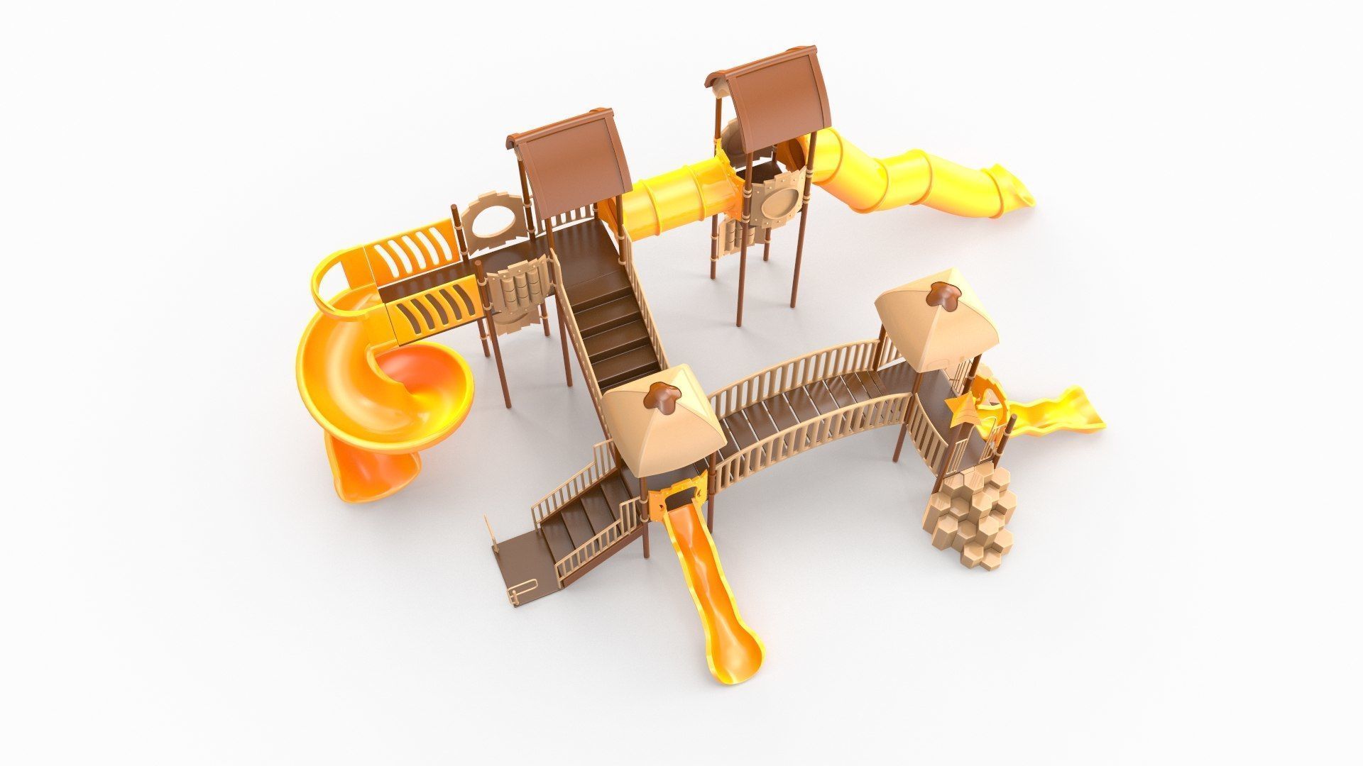 Playground for Children Low-poly 3D model_5
